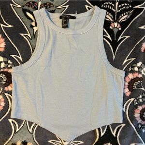 forever 21 blue crop tank top
